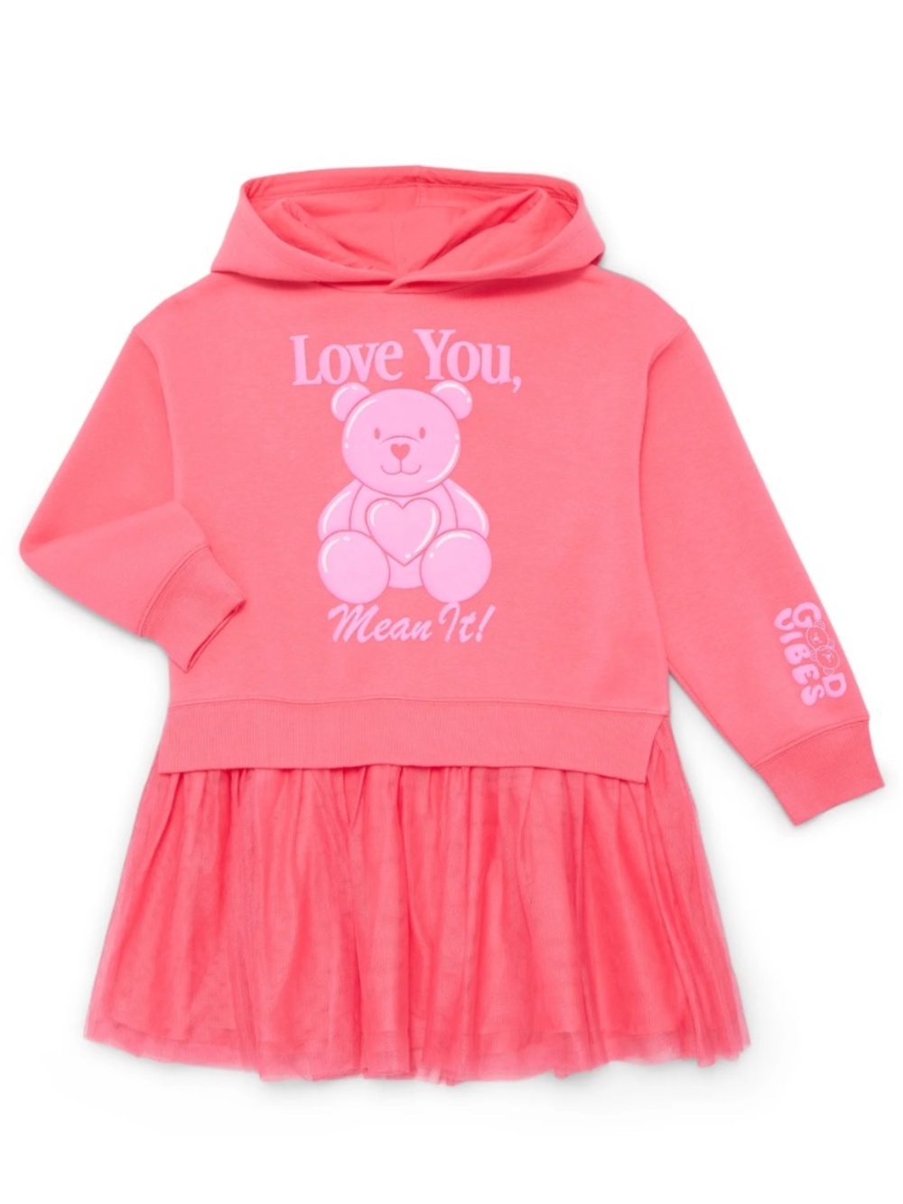 Way To Celebrate Girls Coral Graphic Hooded TuTu Dress Size Medium (8) NWT